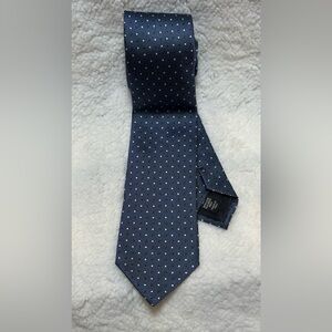 Ermenegildo Zegna Men’s Necktie 100% Silk Navy Blue w/White Microdots 59”x 3.25”